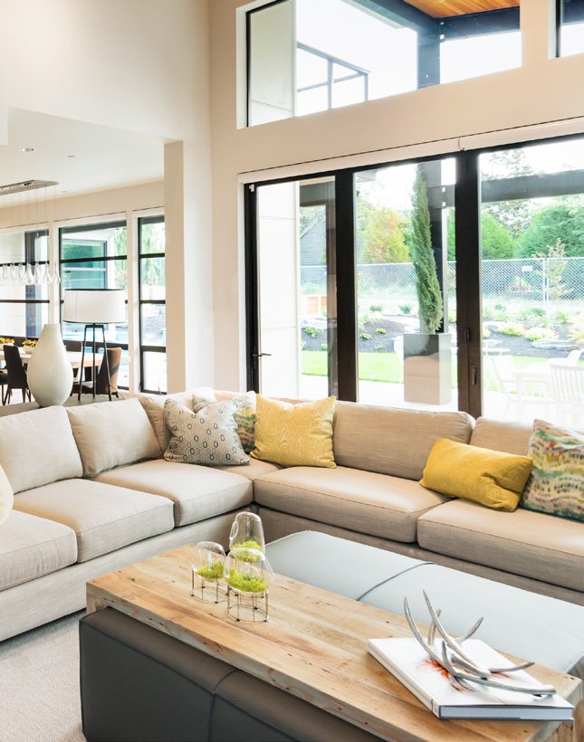 Living room with solar film
